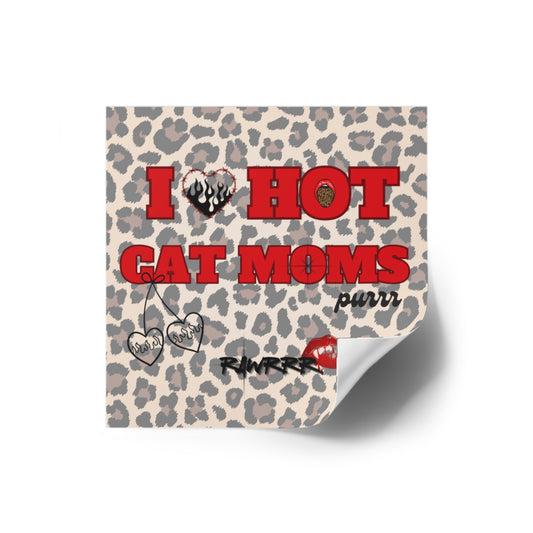 I ❤️ CAT MOM CHEETAH STICKER